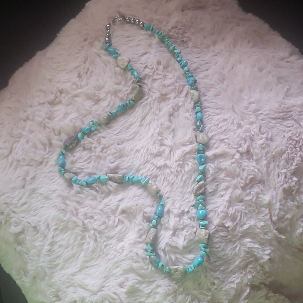 30" high quality turquoise necklace